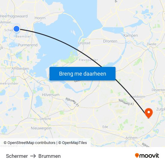 Schermer to Brummen map