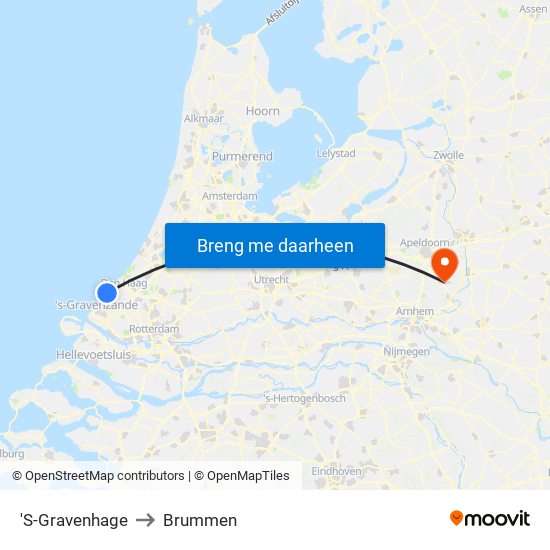 'S-Gravenhage to Brummen map