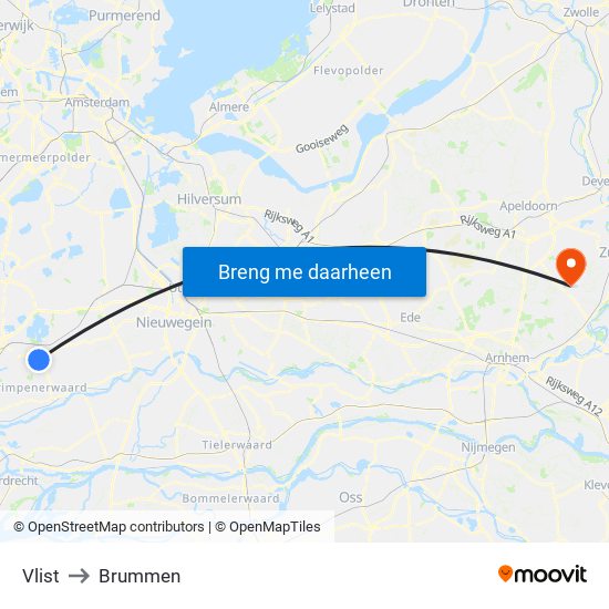 Vlist to Brummen map