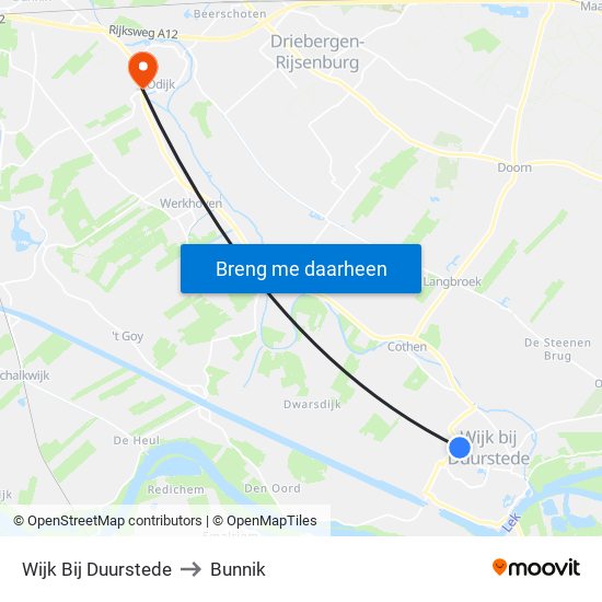 Wijk Bij Duurstede to Bunnik map