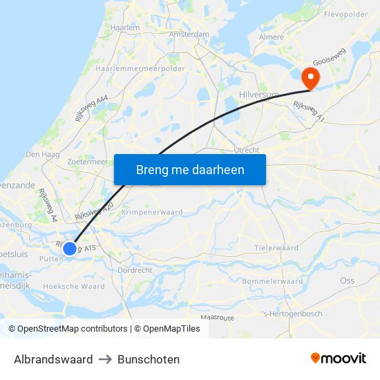 Albrandswaard to Bunschoten map