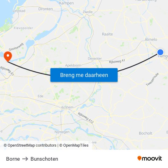Borne to Bunschoten map