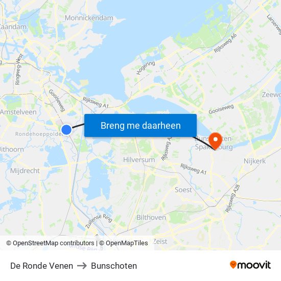 De Ronde Venen to Bunschoten map
