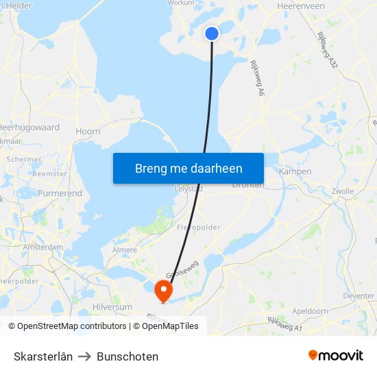 Skarsterlân to Bunschoten map