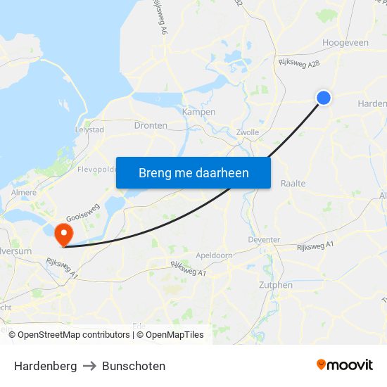 Hardenberg to Bunschoten map