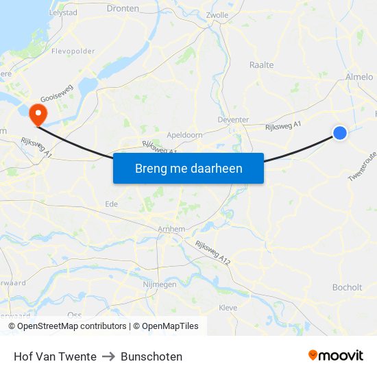 Hof Van Twente to Bunschoten map
