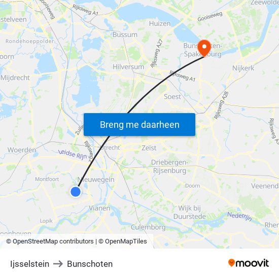 Ijsselstein to Bunschoten map