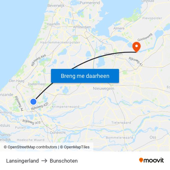 Lansingerland to Bunschoten map