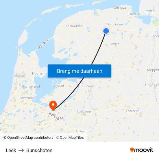 Leek to Bunschoten map