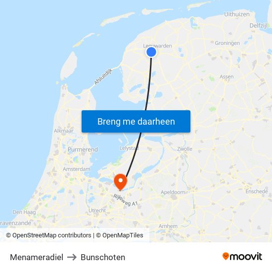 Menameradiel to Bunschoten map