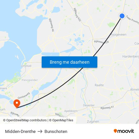 Midden-Drenthe to Bunschoten map