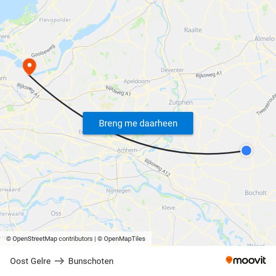 Oost Gelre to Bunschoten map