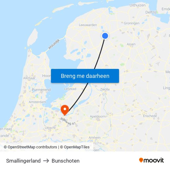 Smallingerland to Bunschoten map