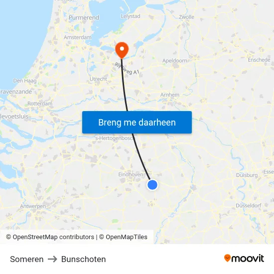 Someren to Bunschoten map