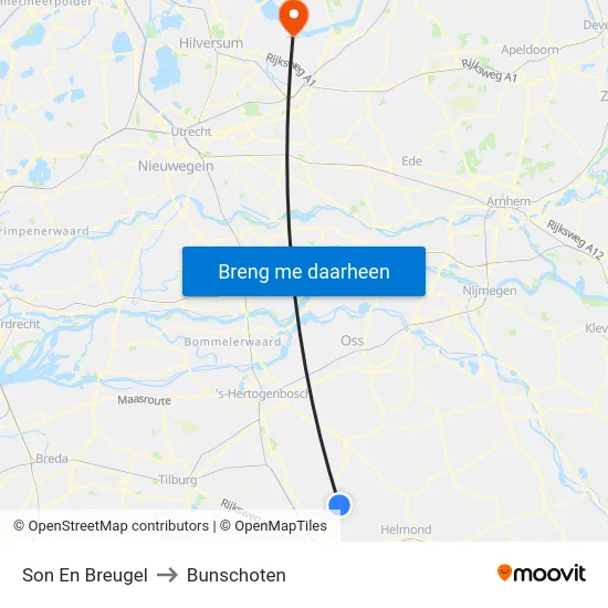 Son En Breugel to Bunschoten map