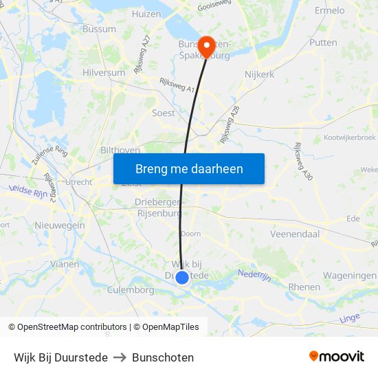 Wijk Bij Duurstede to Bunschoten map