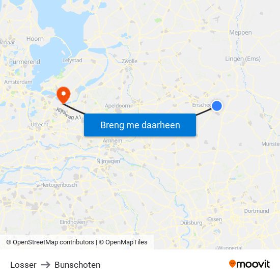 Losser to Bunschoten map