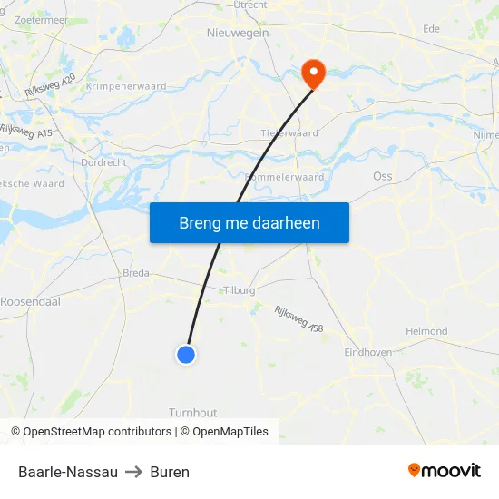 Baarle-Nassau to Buren map