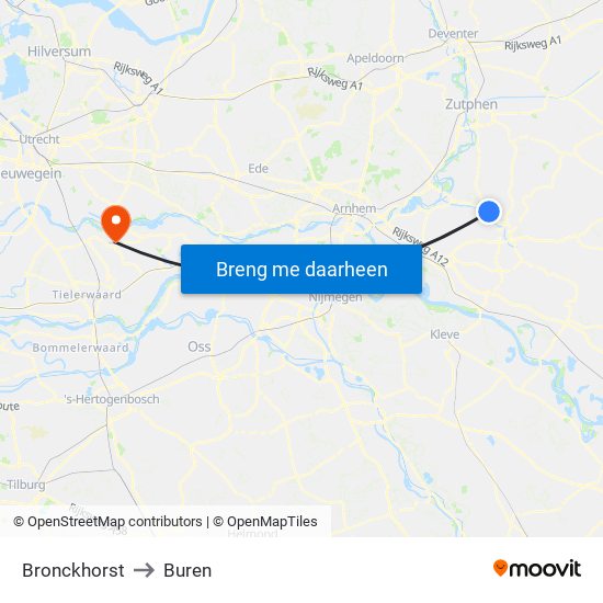 Bronckhorst to Buren map