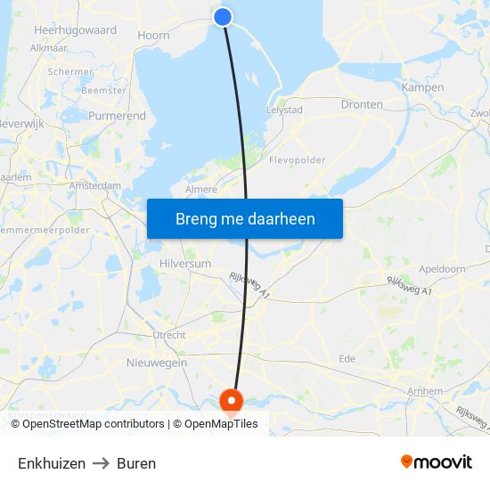 Enkhuizen to Buren map