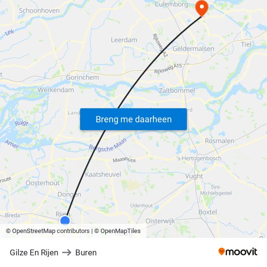 Gilze En Rijen to Buren map