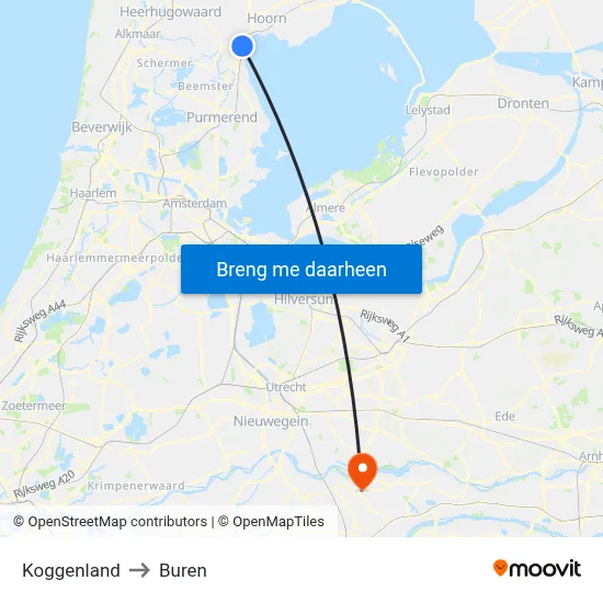 Koggenland to Buren map