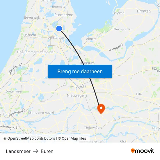 Landsmeer to Buren map