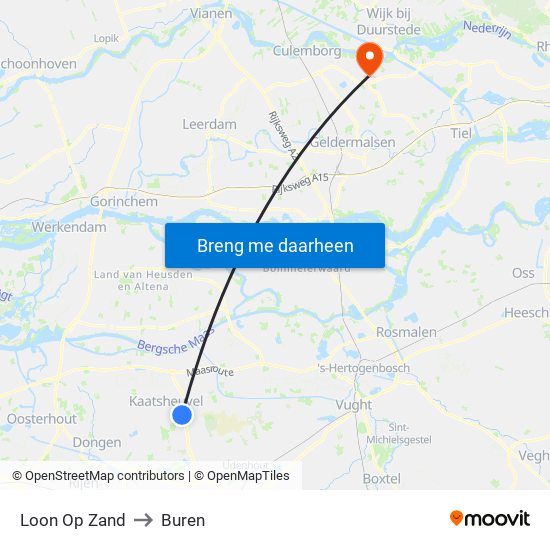 Loon Op Zand to Buren map