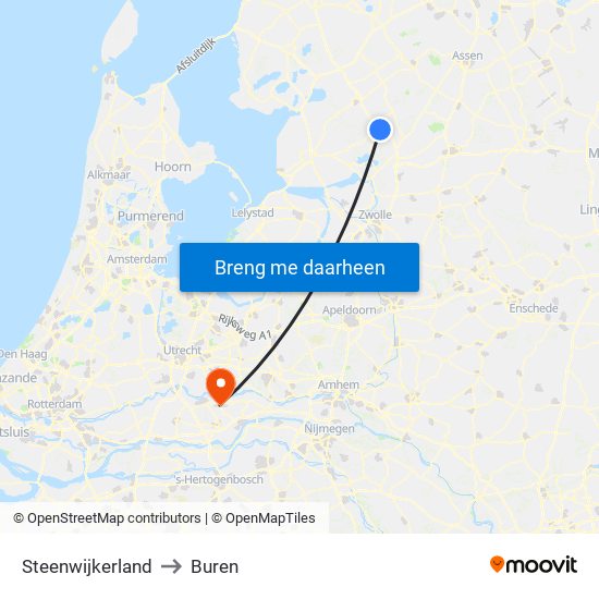 Steenwijkerland to Buren map