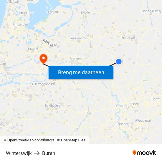 Winterswijk to Buren map