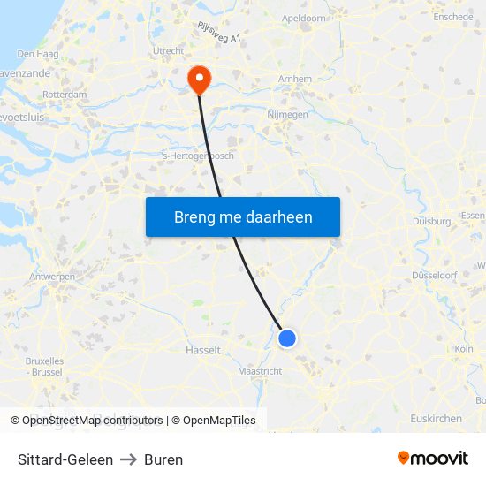 Sittard-Geleen to Buren map