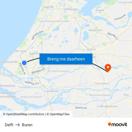 Delft to Buren map