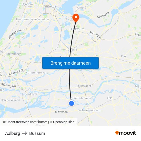 Aalburg to Bussum map