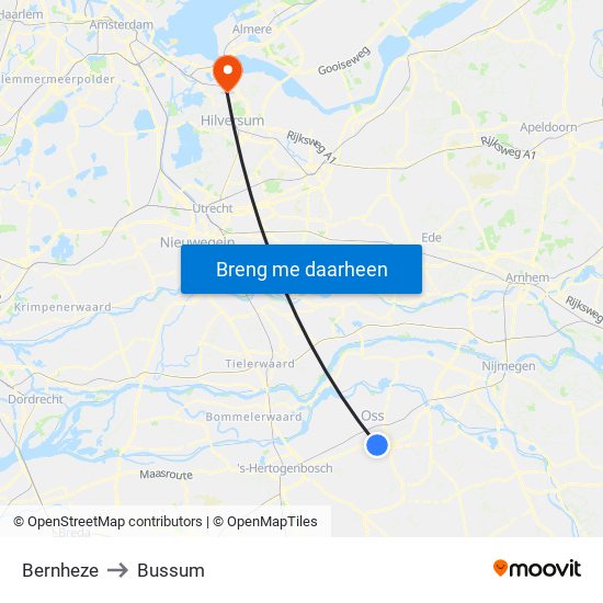 Bernheze to Bussum map