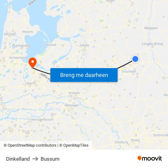 Dinkelland to Bussum map