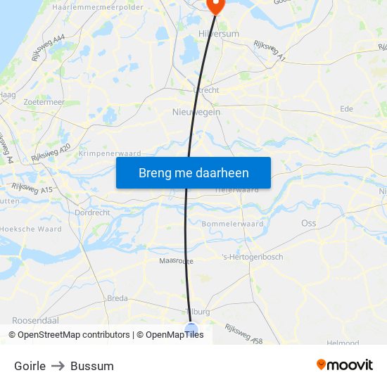 Goirle to Bussum map