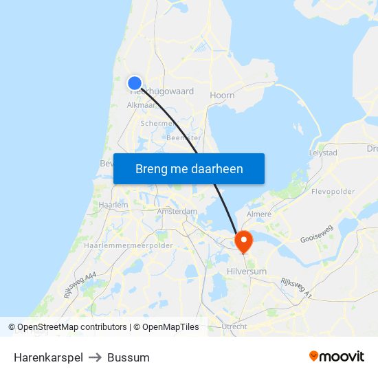 Harenkarspel to Bussum map