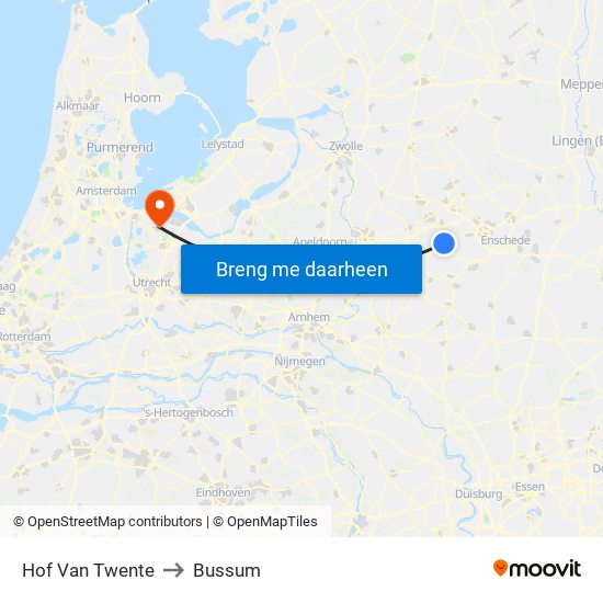Hof Van Twente to Bussum map