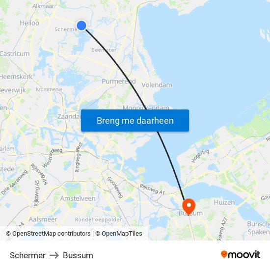 Schermer to Bussum map