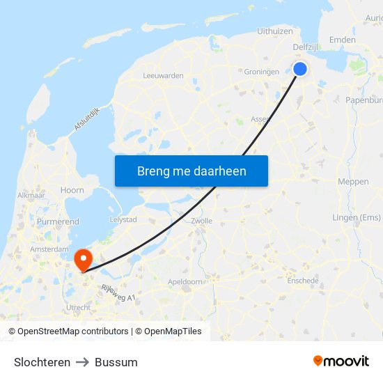 Slochteren to Bussum map