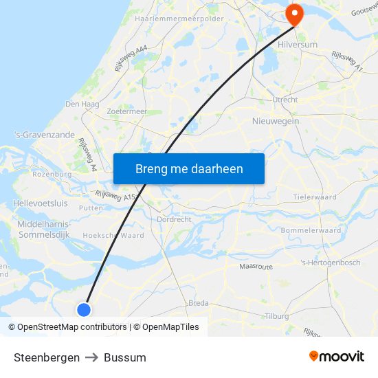 Steenbergen to Bussum map