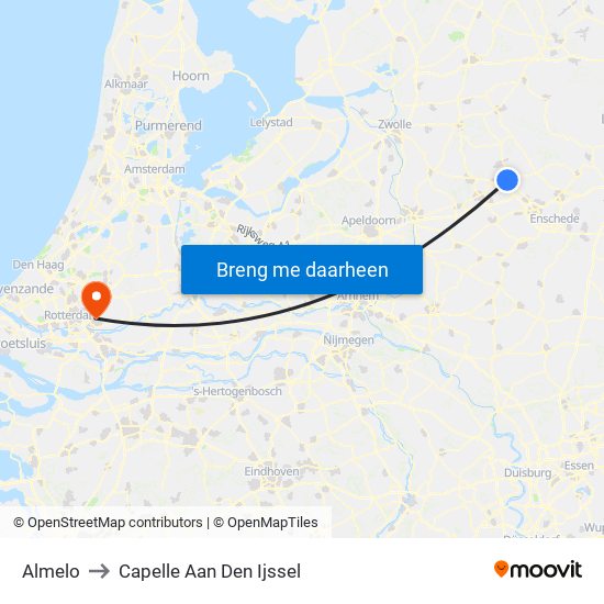 Almelo to Capelle Aan Den Ijssel map