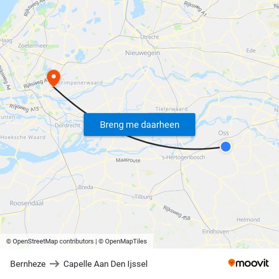 Bernheze to Capelle Aan Den Ijssel map