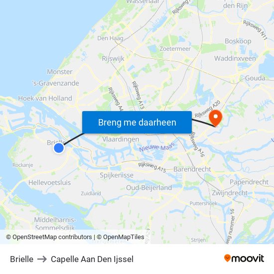 Brielle to Capelle Aan Den Ijssel map