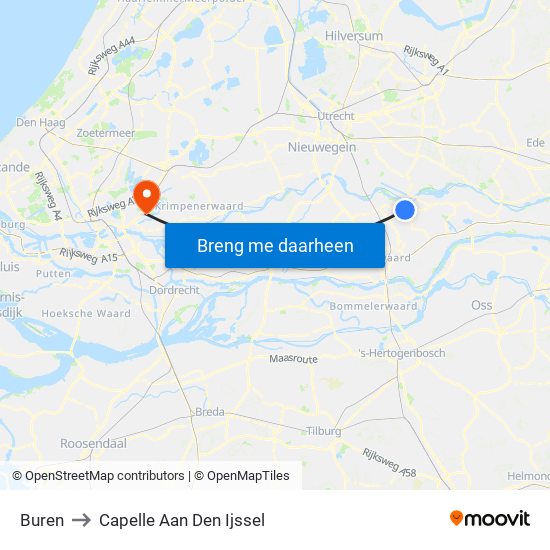 Buren to Capelle Aan Den Ijssel map