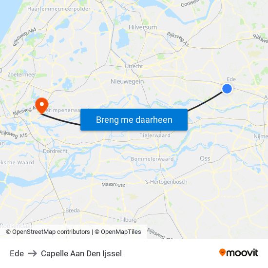 Ede to Capelle Aan Den Ijssel map