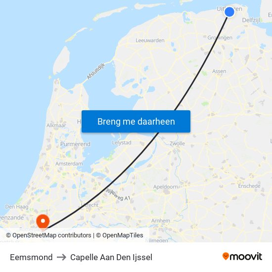 Eemsmond to Capelle Aan Den Ijssel map