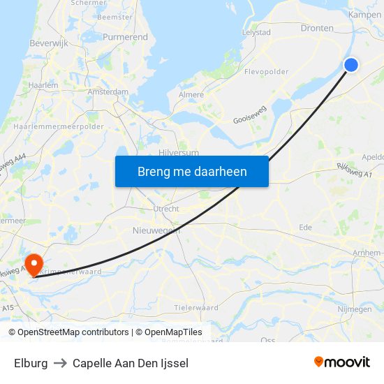 Elburg to Capelle Aan Den Ijssel map