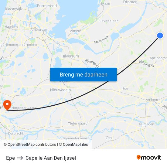 Epe to Capelle Aan Den Ijssel map