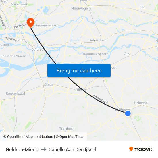 Geldrop-Mierlo to Capelle Aan Den Ijssel map
